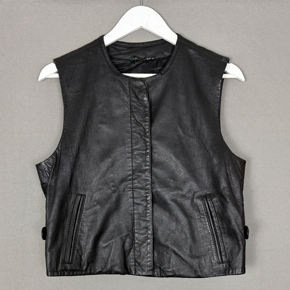 Harve Benard Women’s Black Leather Vest